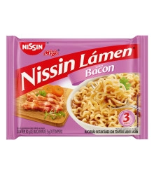 Macarrão Instantâneo Bacon Nissin Miojo Lámen Pacote 85g