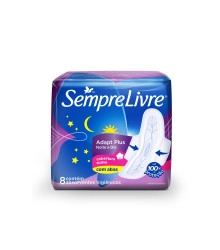 Absorvente Externo Adapt Plus Noite e Dia com Abas, Sempre Livre, 8 unidades