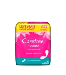 Protetor Diário Todo Dia sem Perfume, Carefree, 40 Unidades