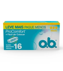 Absorvente Interno Médio Pro Comfort, O.B., 16 Unidades