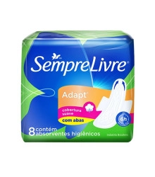 Absorvente Externo Adapt com Abas, Sempre Livre, 8 unidades