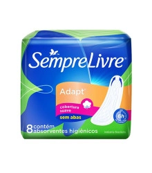 Absorvente Externo Adapt com Abas, Sempre Livre, 8 unidades
