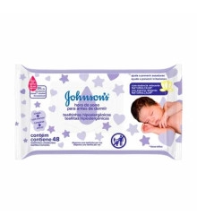 Toalha Hipoalergênica Hora do Sono, Johnson's, 48 Unidades