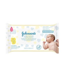 Toalha Hipoalergênica Recém Nascido, Johnson's, 48 unidades