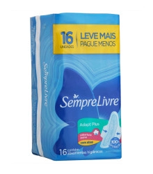 Absorvente Externo Adapt Plus com Abas, Sempre Livre, 16 Unidades