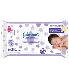 Toalha Hipoalergênica Hora do Sono, Johnson's, 96 Unidades