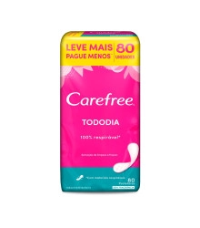 Protetor Diário Todo Dia sem Perfume, Carefree, 80 Unidades
