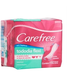 Protetor Diário Todo Dia Flexi sem Perfume, Carefree, 15 Unidades