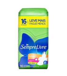 Absorvente Externo Adapt Especial Suave com Abas, Sempre Livre, 16 Unidades