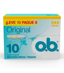 Absorvente Interno Médio , O.B., Leve 10 Pague 8