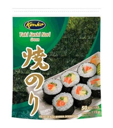 Folha Alga Yaki Sushi Nori Green - 50 Folhas